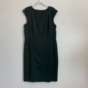 Ann Taylor Womens The Tall Cap sleeve sheath dress evergreen 14Tall